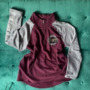 VS Pink half zip crewneck pullover